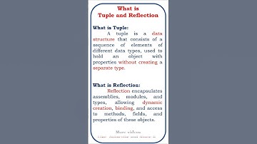 what is Tuple and reflection in .NET #coding #jscript #class #asp.net #mvc #webapi #api #restapi