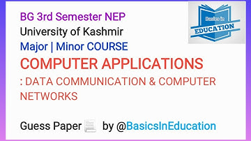 Guess Paper of Bg 3rd Semester Major and Minor Course COMPUTER APPLICATIONS  Kashmir University