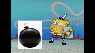 Bomb trying to get a pizza from Spongebob