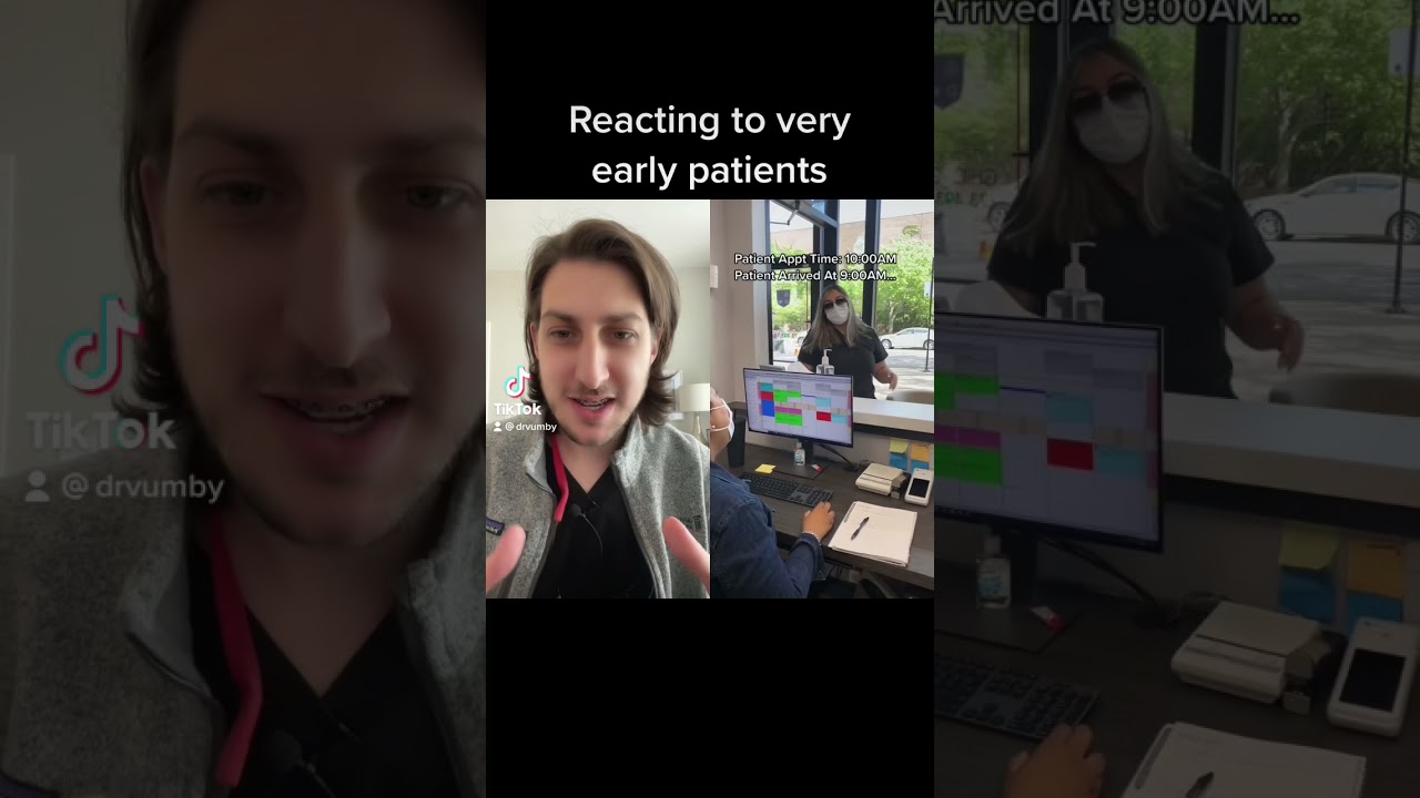 EARLY, IMPATIENT PATIENT throws a FIT in waiting room. 😂🙄