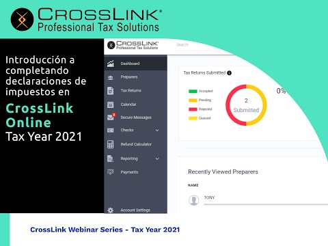 Introducción a completando declaraciones de impuestos en CrossLink Online