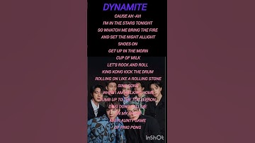 Thumbnail of dynamite #shorts #bts  #songlyrics
