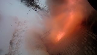 Тушение дома в садоводстве Омск 2017