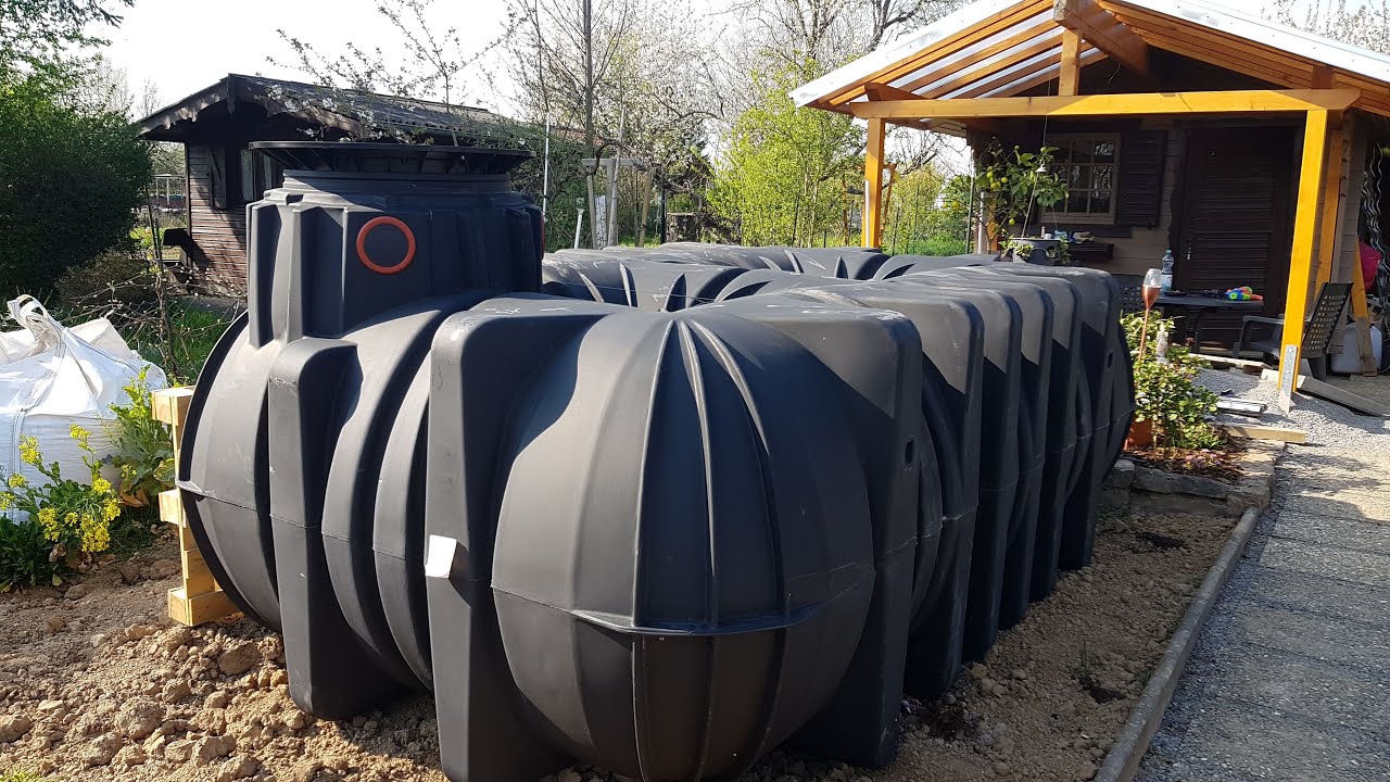 Erdwassertank Zisterne Regenwassertank einbauen. gardening 
