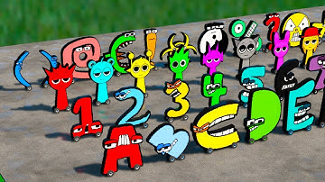 ALL Stedy CARS vs Alphabet Lore WALLS