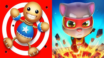 Talking Tom Hero Dash vs Kick The Buddy : Gameplay Android/IOS