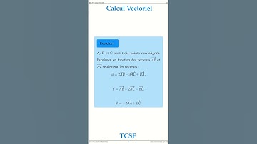 Exercice N1 TCS Serie 2 Le Calcul Vectoriel TCS Maths space2study
