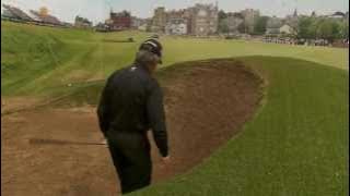 Gary Player at the Road Hole bunker