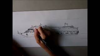 Sea Giant  / How to draw ship with pens