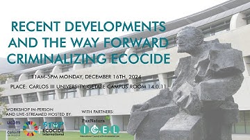 WORKSHOP:“RECENT DEVELOPMENTS AND THEWAY FORWARD FORCRIMINALIZING ECOCIDE”. Afternoon Session.