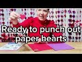 Easy to use ready to punch out paper hearts in 4 colors