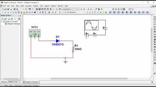 Negative Clipper Simulation using Multisim