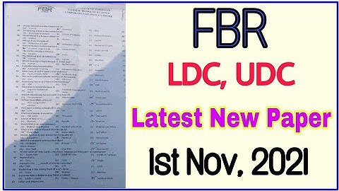 FBR UDC,LDC Paper 1st Nov 2021 | Pak Forces Info