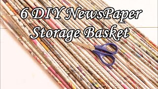 6 DIY Newspaper Craft | NewsPaper Storage Basket | Best out of Waste Craft Ideas
