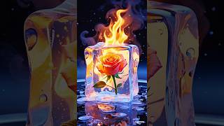 Frozen Fire: The Impossible Rose 🧊🔥#ai #shorts