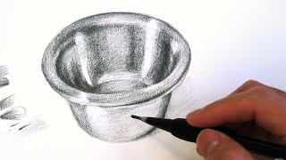 How to Draw and Shade a Shiny Bowl Easy