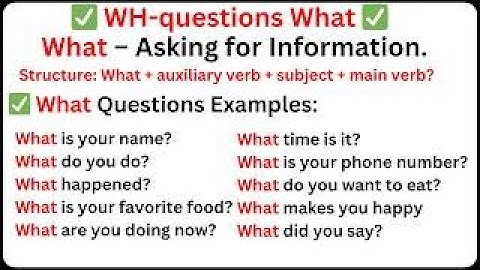 WH questions and answers examples in English | What, How, Where, Which, When, Why, Who, Whose, Whom