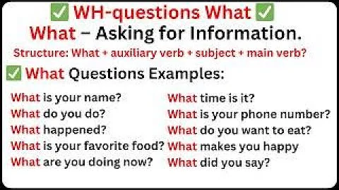 WH questions and answers examples in English | What, How, Where, Which, When, Why, Who, Whose, Whom