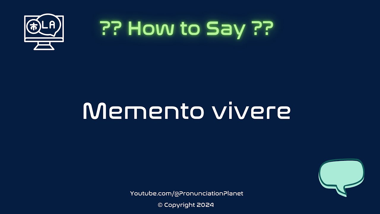 How To Pronounce Latin Words (CORRECTLY) | How To Say Memento vivere