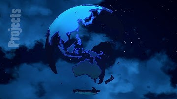 Abstract Planet Earth on the clouds background. Looping