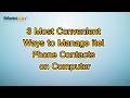 3 Most Convenient Ways to Manage itel Phone Contacts on Computer