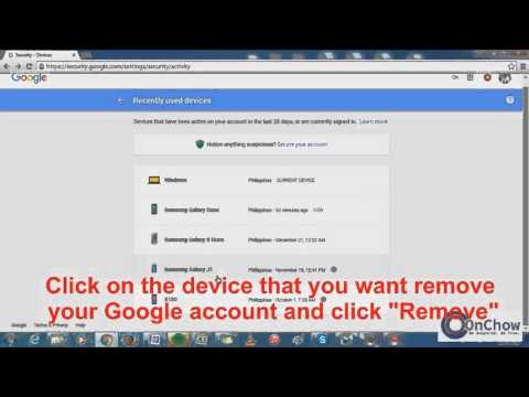 In this tutorial i show how to remove google account from other devices. for more helpful topics, visit my on chow blog : http://onouchs.com check c...