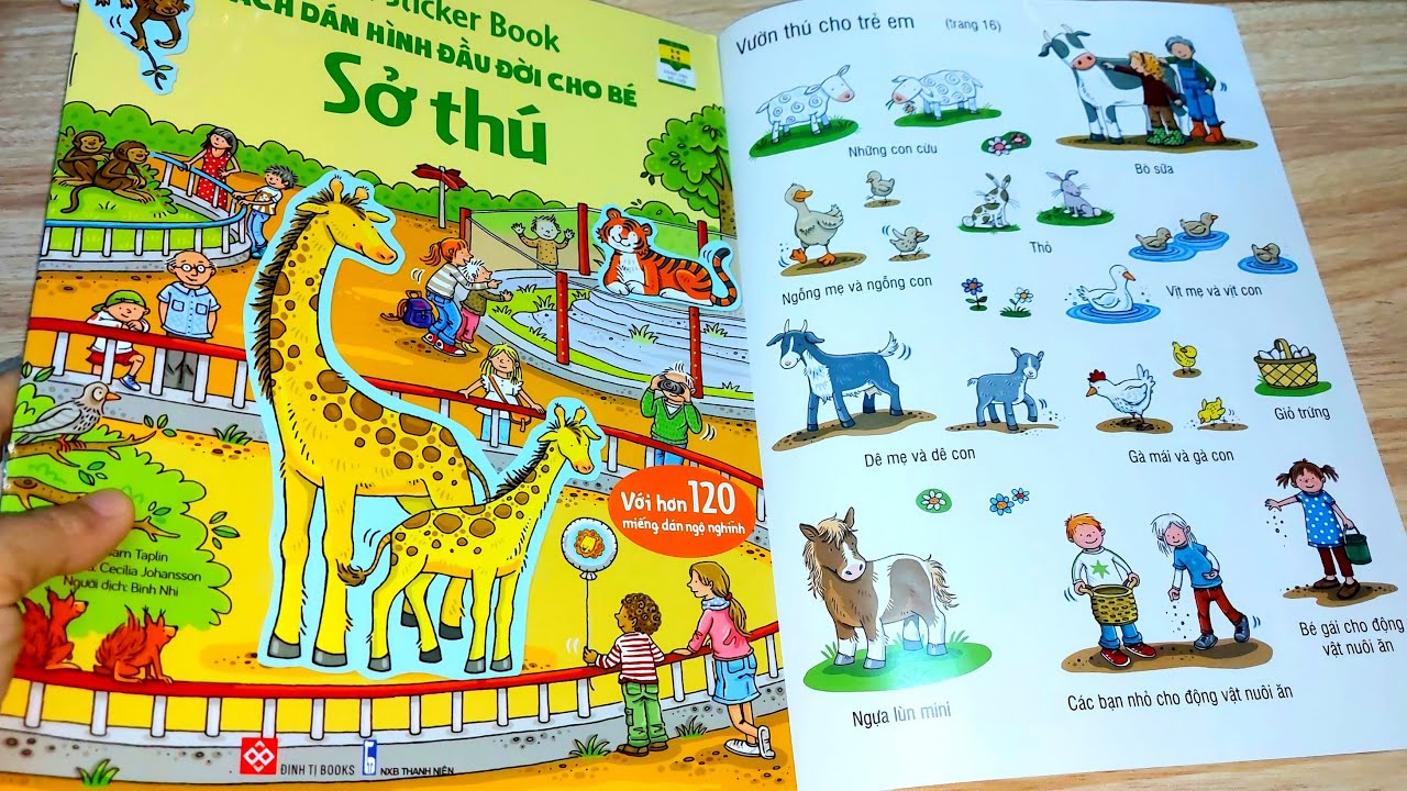 Sách dán hình🐇120 miếng sticker động vật🐧🐈 giá 75k🐨Thiết kế Sở thú🦓🐟Thủy cung mini bằng sticker giấy