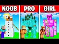 NOOB vs PRO vs GIRL FRIEND SUPER GOLEM MINECRAFT HOUSE BUILD BATTLE! (Challenge)