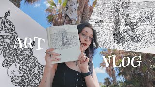 ART vlogsketching by the sea | working on the illustrated book | fulltime artist diaries_02