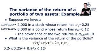 Portfolio Theory   Variance of a portfolio