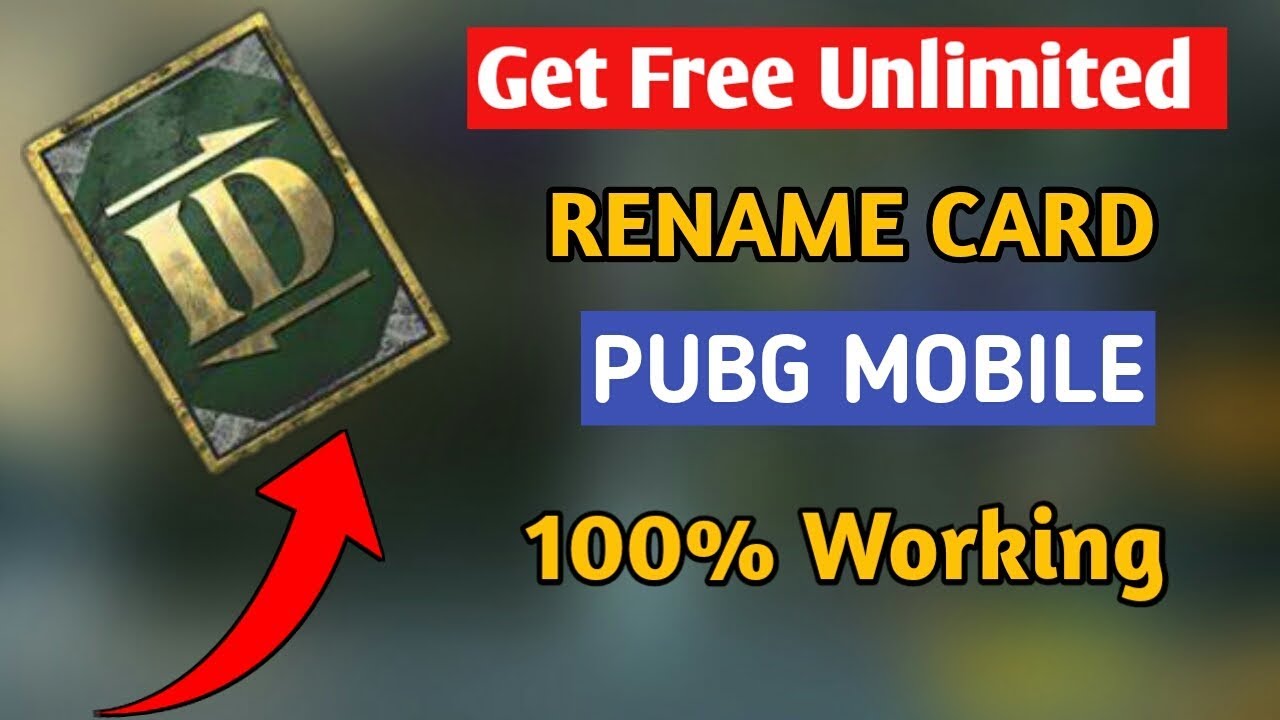 Pubg Rename Card How To Get Free Unlimited Rename Card In PUBG Mobile | Change Name In ...