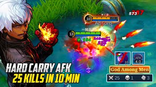 HOW TO DESTROY EPIC RANK! | GUSION 25 KILLS IN 10 MINUTES WITH AFK TEAMMATE | MLBB