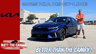 Is the new redesigned 2025 Kia K5 GT Line better than Camry SE? Review and test drive.