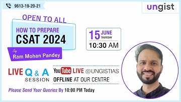 How to prepare CSAT 2024 | Q & A Session by Ram Mohan Pandey | CSAT preparation for UPSC 2024