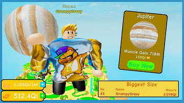 I Unlocked The Max Weight Jupiter And Got On The Biggest Size Leaderboard | Roblox Lifting Simulator