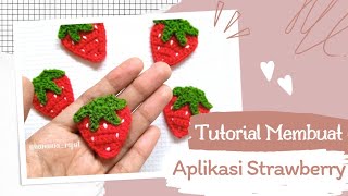Cara Membuat Aplikasi Rajut Strawberry | Crochet Strawberry Applique Pattern