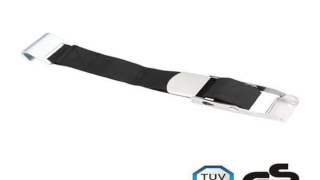White Webbing Overcenter Ratchet Strap Buckle with Flat Snap Hook