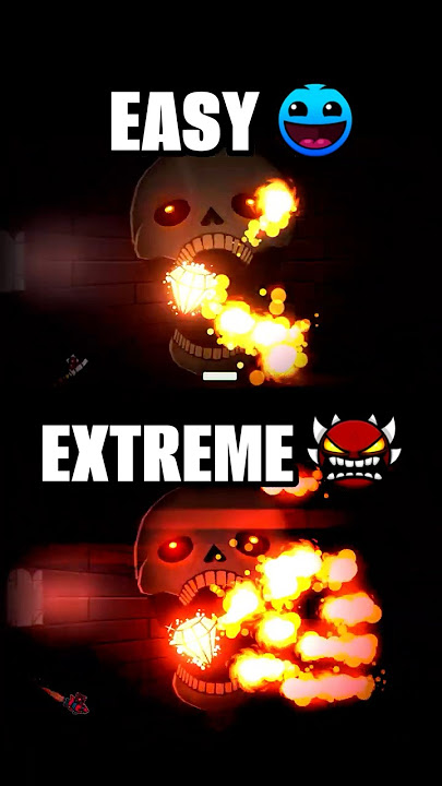 SKELETAL SHENANIGANS EXTREME ☠️ vs EASY 💀 | Geometry Dash 2.2 #shorts