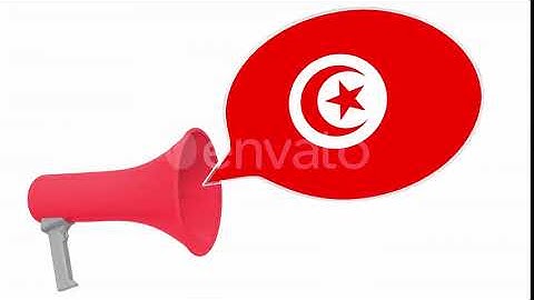 Loudspeaker and Flag of Tunisia on the Speech Balloon | Motion Graphics - Envato elements