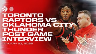 Toronto Raptors Full Media Availability Post Game At Thunder January 25, 2026