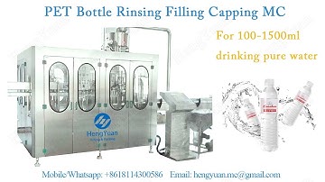 PET Bottle Rinsing Filling Capping MC for 100-1500ml drinking pure water