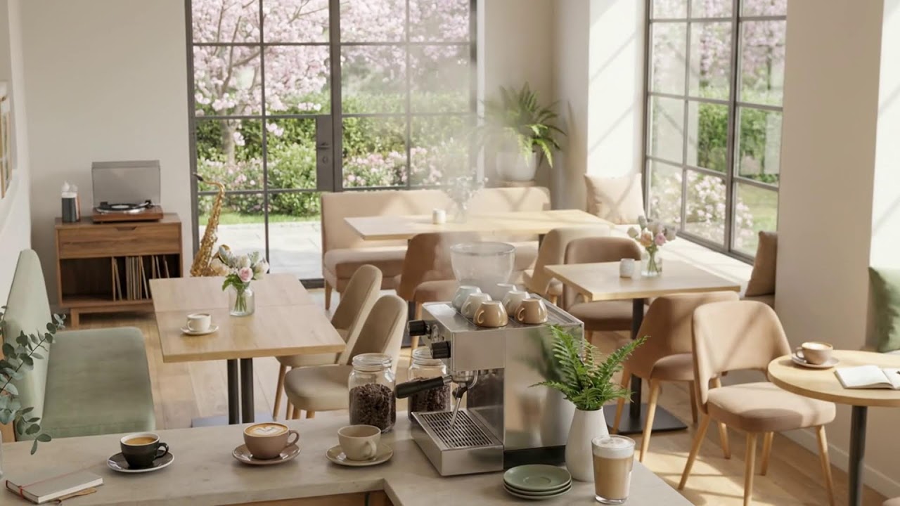 居心地の良い春のラテタイム 🌸🎶 ソフトピアノの流れ