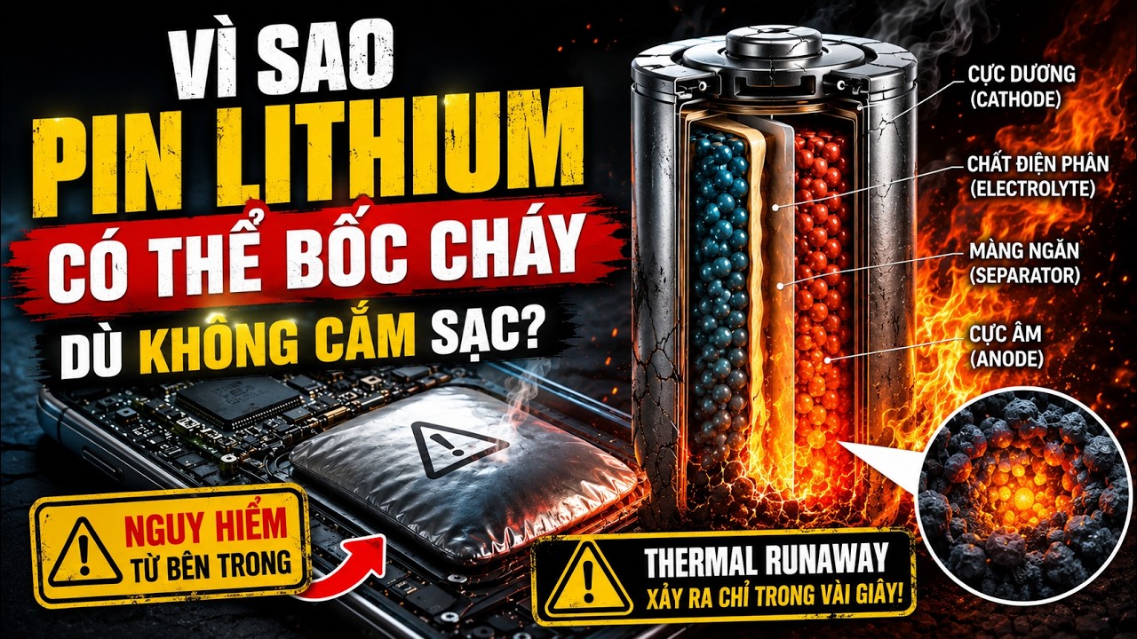Vì Sao Pin Lithium Có Thể Bốc Cháy Dù Không Cắm Sạc? Sự Thật Ít Người Biết