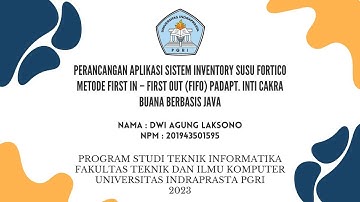 DEMO PROGRAM SKRIPSI/TUGAS AKHIR | DWI AGUNG LAKSONO (20194351595) | TEKNIK INFORMATIKA UNINDRA