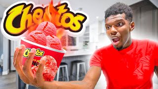 I TRIED THE NEW CHEETOS® FLAMIN HOT ICE CREAM!!! 😳🥵🔥🔥