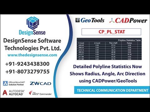 Detailed Polyline Statistics Now Shows Radius, Angle, Arc Direction | CADPower & GeoTools Tutorials