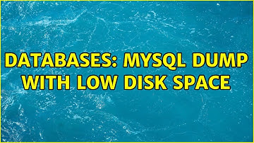 Databases: MySQL dump with low disk space