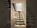Luxury Glass Staircase Hallway Transformation Floating LED Staircase Design Modern Renovation #stair
