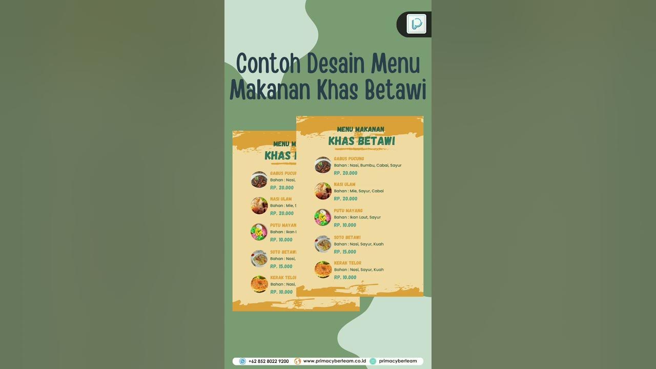 DISKON, DESAIN MENU MAKANAN KHAS BETAWI || 0852-8022-9200