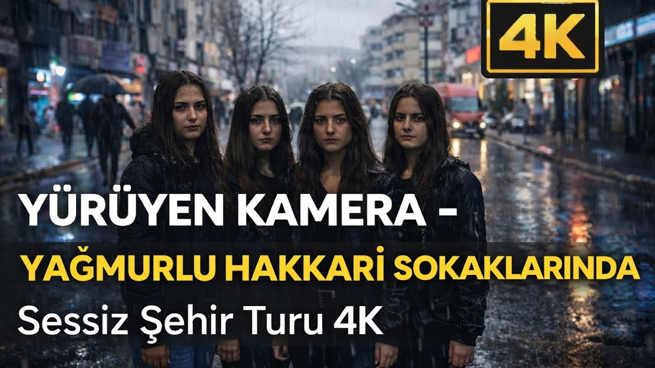 Yürüyen Kamera – Hakkari Yağmurlu Sokak Yürüyüşü 4K